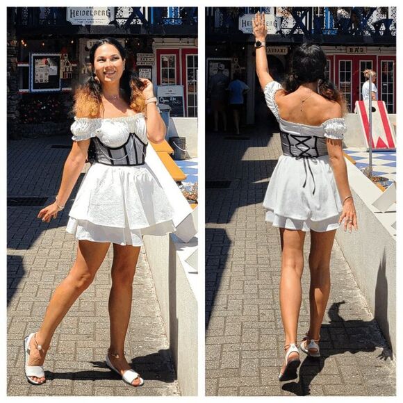 🖤 Sexy Black Mesh Splice Chain Detail Waist Cincher Corset with Steel Bones NEW - Picture 7 of 13